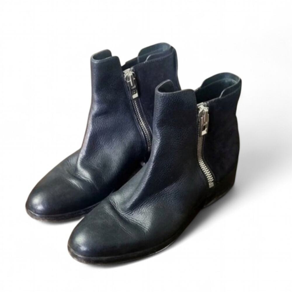 Phillip Lim Women’s Boots Quiet Luxury Minimalist Black Suede Leather Zip Sz 5.5